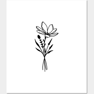 Minimal flowers Posters and Art